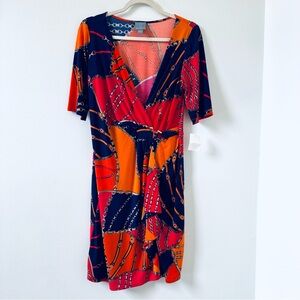 Rabbit Rabbit Rabbit vibrant chain pattern dress size 12 NWT